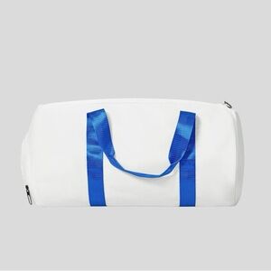💙🤍 NWT HALARA Zipper Gym Bag – White & Blue